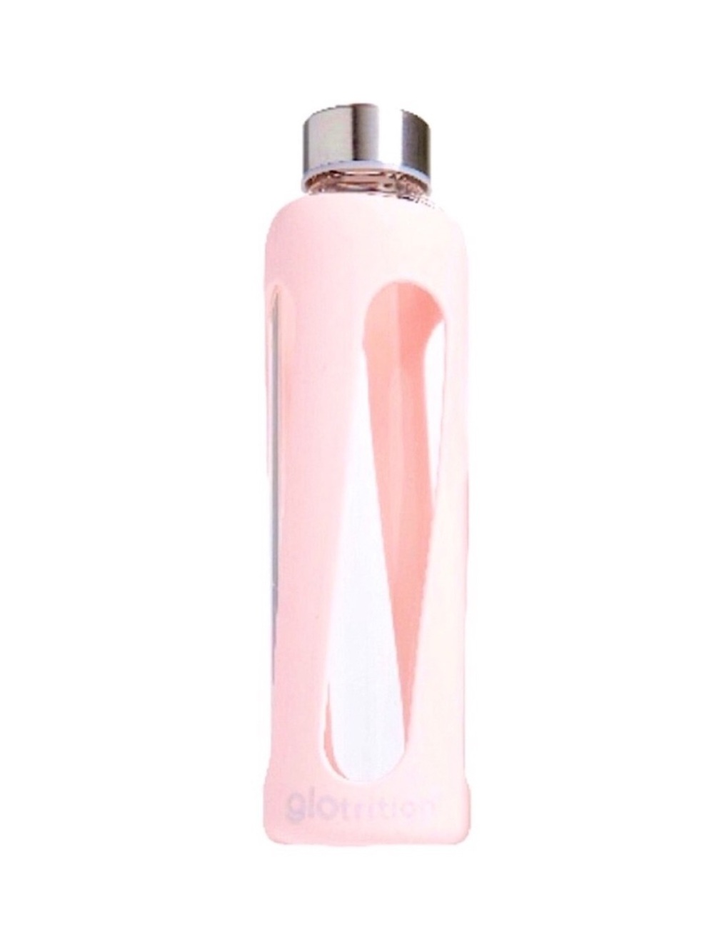 Glotrition Glass Water Bottle with Silicone Grip in Pink 20 fl oz / 600 ml
